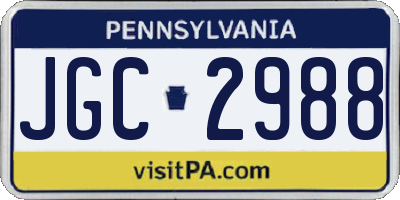 PA license plate JGC2988