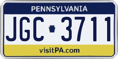 PA license plate JGC3711