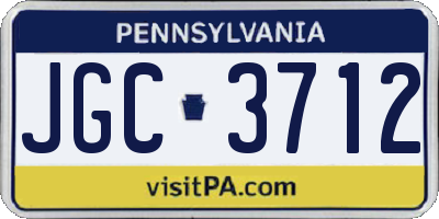 PA license plate JGC3712