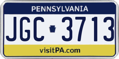 PA license plate JGC3713