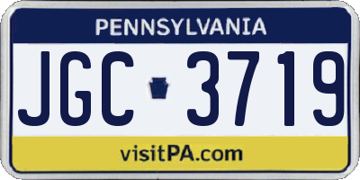 PA license plate JGC3719