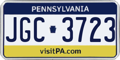 PA license plate JGC3723
