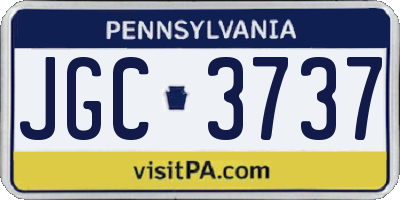 PA license plate JGC3737
