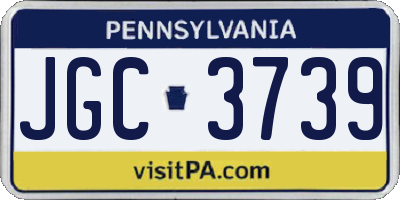 PA license plate JGC3739