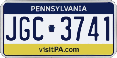 PA license plate JGC3741