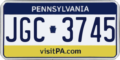 PA license plate JGC3745