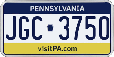PA license plate JGC3750