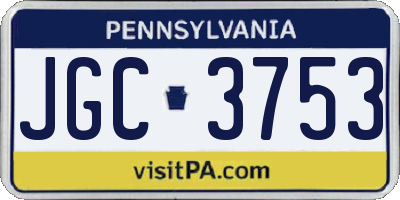 PA license plate JGC3753
