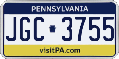 PA license plate JGC3755