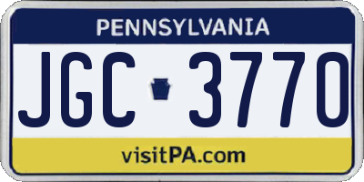 PA license plate JGC3770