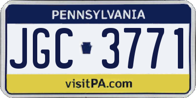 PA license plate JGC3771