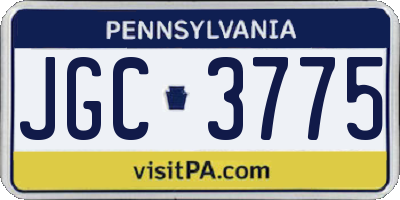 PA license plate JGC3775