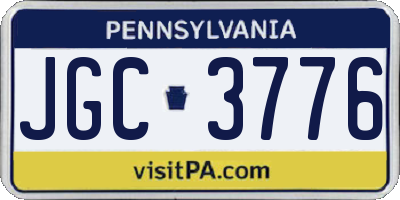 PA license plate JGC3776