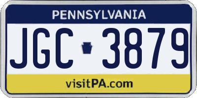 PA license plate JGC3879
