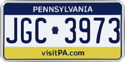 PA license plate JGC3973