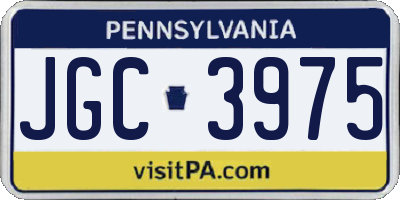 PA license plate JGC3975