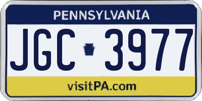 PA license plate JGC3977