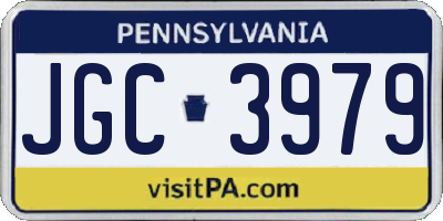PA license plate JGC3979