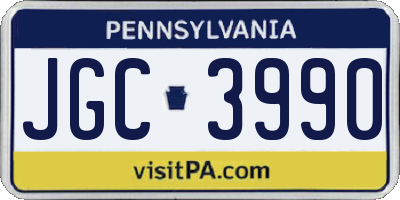 PA license plate JGC3990