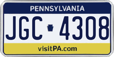 PA license plate JGC4308