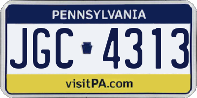 PA license plate JGC4313