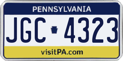 PA license plate JGC4323