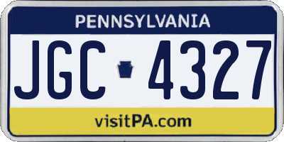 PA license plate JGC4327