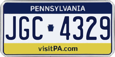 PA license plate JGC4329