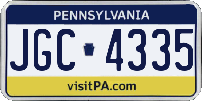 PA license plate JGC4335