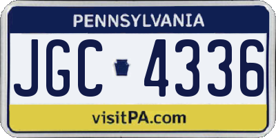 PA license plate JGC4336