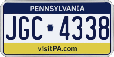 PA license plate JGC4338