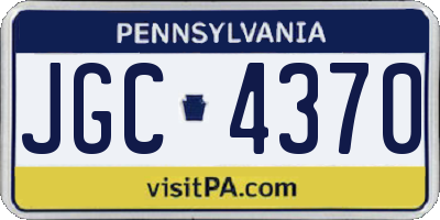 PA license plate JGC4370
