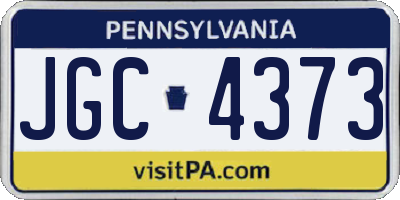 PA license plate JGC4373