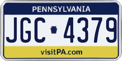 PA license plate JGC4379
