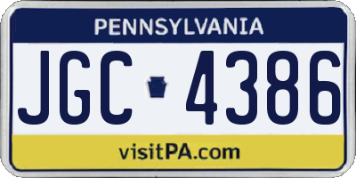 PA license plate JGC4386