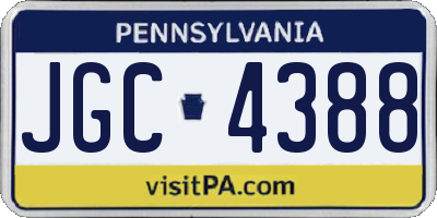 PA license plate JGC4388