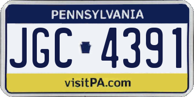 PA license plate JGC4391