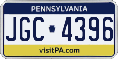 PA license plate JGC4396