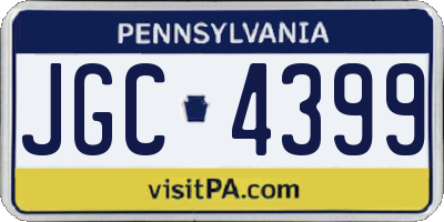 PA license plate JGC4399