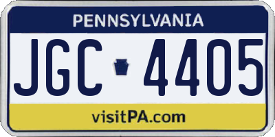 PA license plate JGC4405