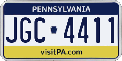 PA license plate JGC4411