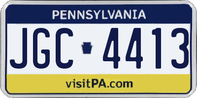 PA license plate JGC4413