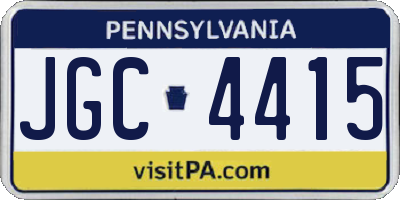 PA license plate JGC4415