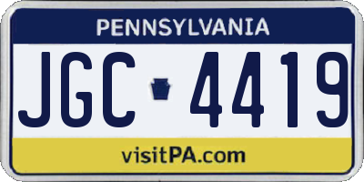 PA license plate JGC4419