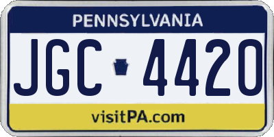 PA license plate JGC4420