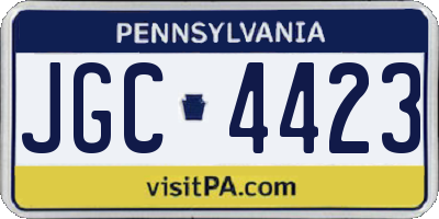 PA license plate JGC4423
