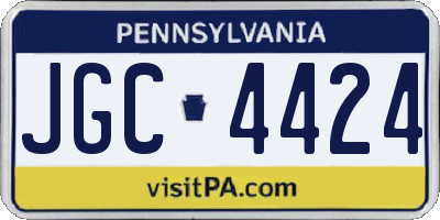 PA license plate JGC4424
