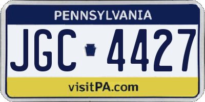 PA license plate JGC4427