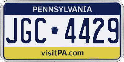 PA license plate JGC4429