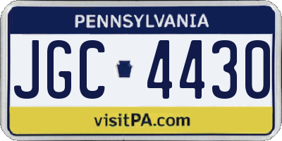 PA license plate JGC4430